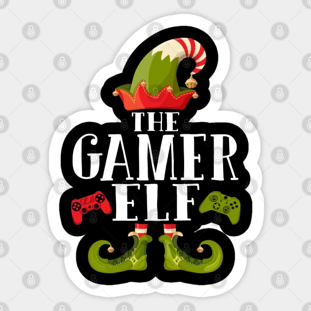 Gamer Elf Matching Family Christmas Pajamas Sticker by ruffianlouse